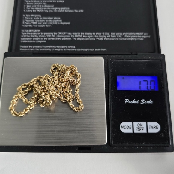 20” 14K Gold Chunky Rope Necklace - Picture 14 of 14